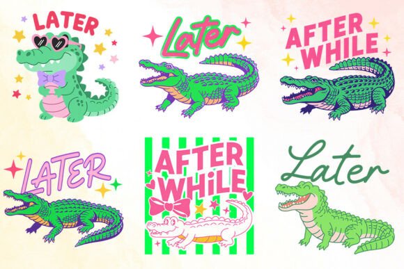 Alligator Later & After While PNG Bundle: Fun Designs for Any Project