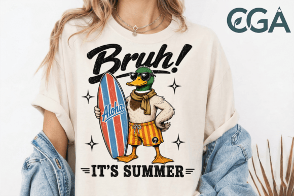 Aloha Surfing Mallard Duck PNG: A Tropical Design Asset