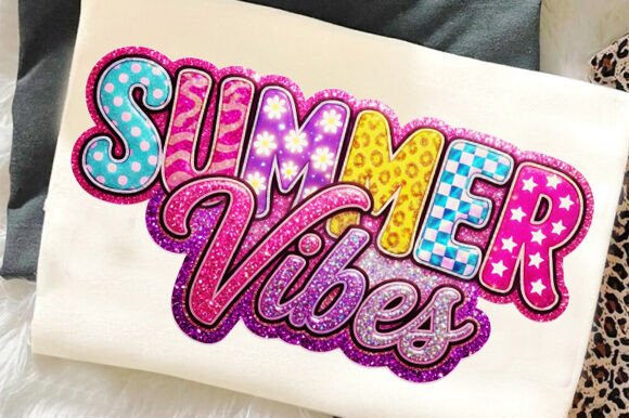 Capturing Summer Energy: Using Preppy Glitter Summer Vibes Colorful PNG