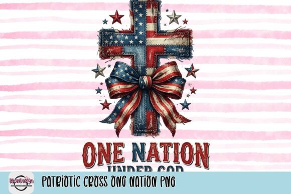 Celebrate Faith and Country with Patriotic Cross One Nation PNG