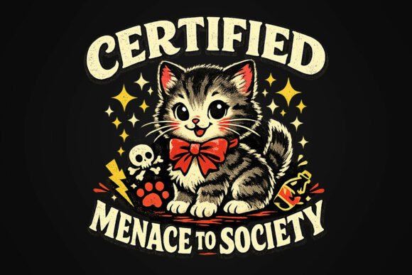 Certified Menace Funny Cat PNG: Capturing Chaotic Energy