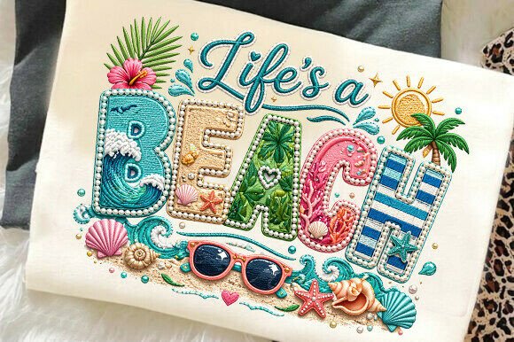 Embrace Summer Style with Fax Yarn Embroidery PNG