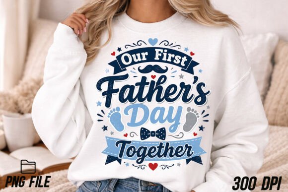 First Father's Day Together Matching PNG for Your Designs