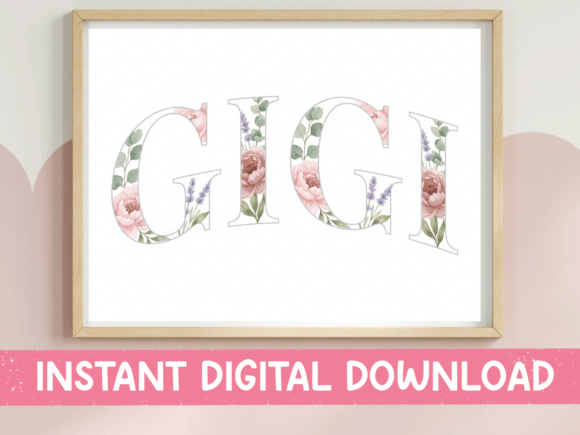 Gigi Floral Watercolor Letters SVG PNG