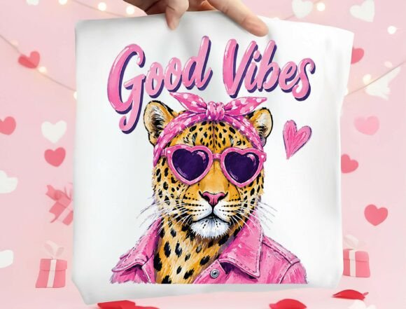 Good Vibes Leopard PNG: A Bold Design Asset for Modern Creators