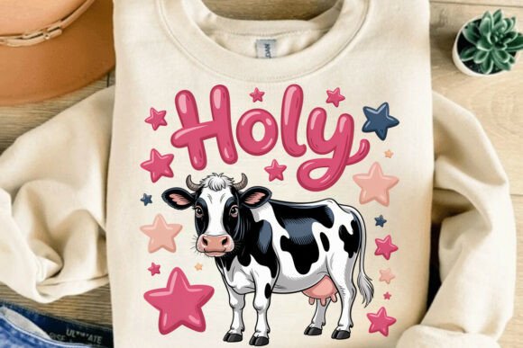 Holy Cow Funny Sarcastic PNG Design: A Playful Pop of Personality