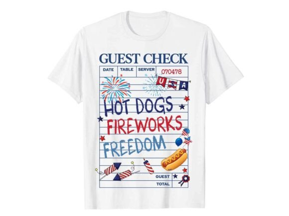 Hot Dogs Freedom 4th of July T-Shirt: A Bold Design for Patriotic Projects