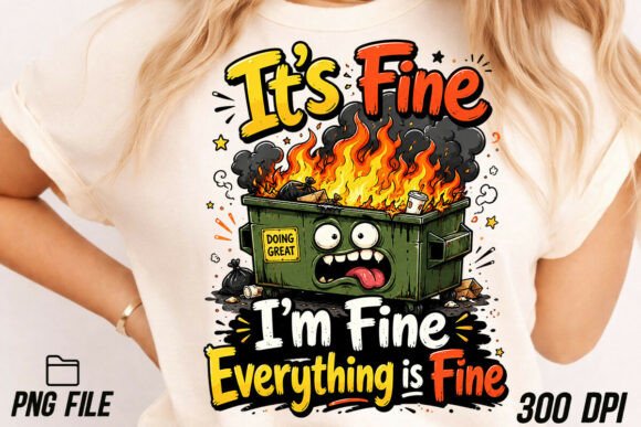 It's Fine I'm Fine Everything is Fine: A Sarcastic Design Asset
