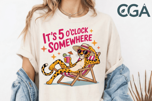 Leopard 5 O'Clock Somewhere PNG: Your Shortcut to Instant Summer Style