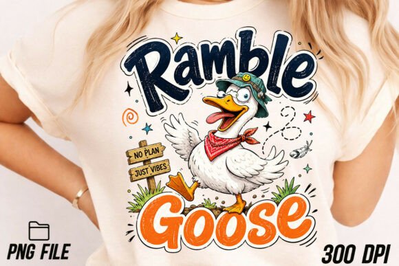 Ramble Goose Funny Goose PNG: A Design Asset for Playful Brands
