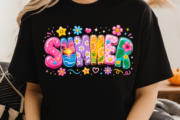Summer Retro Bubble Letters PNG: Your Ticket to Vibrant Summer Graphics