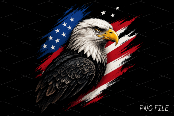 Unleash American Pride with a Striking Eagle PNG Design